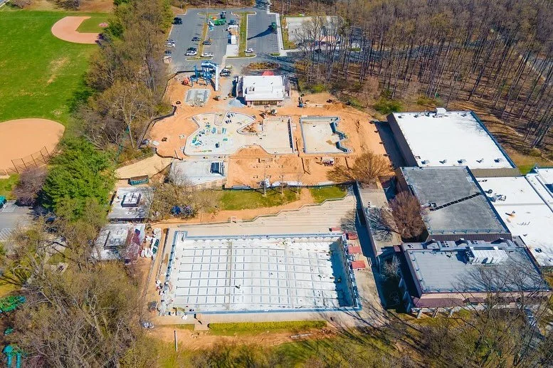 Rockville municipal swim and fitness project underground completed. Finalizing the surrounding trench drains. And then installing seven outdoor drinking fountains.
