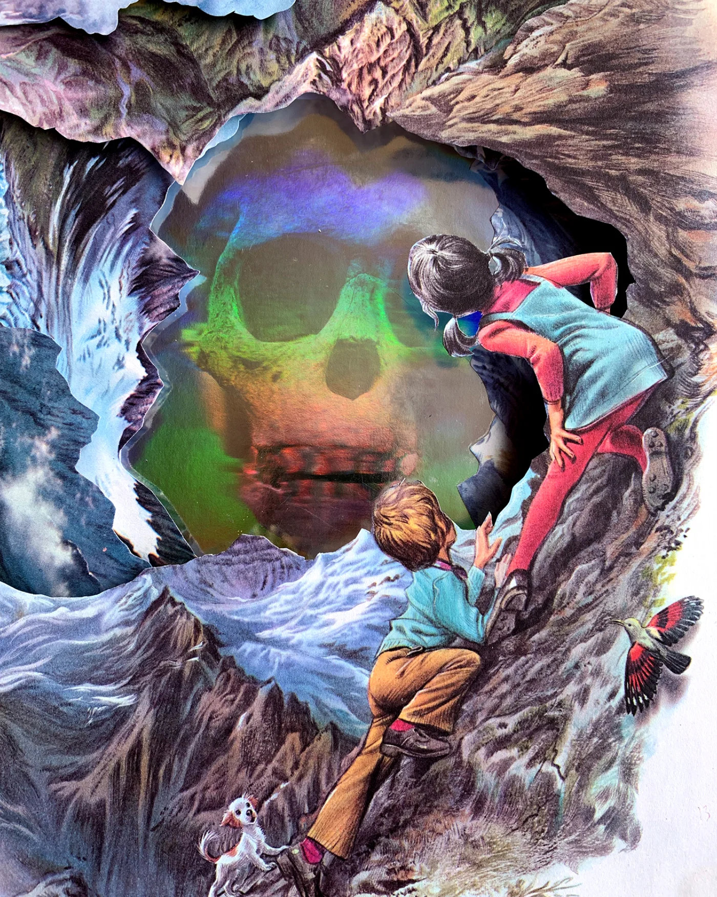 Journeys Through The Past (2019) Layered collage with hologram