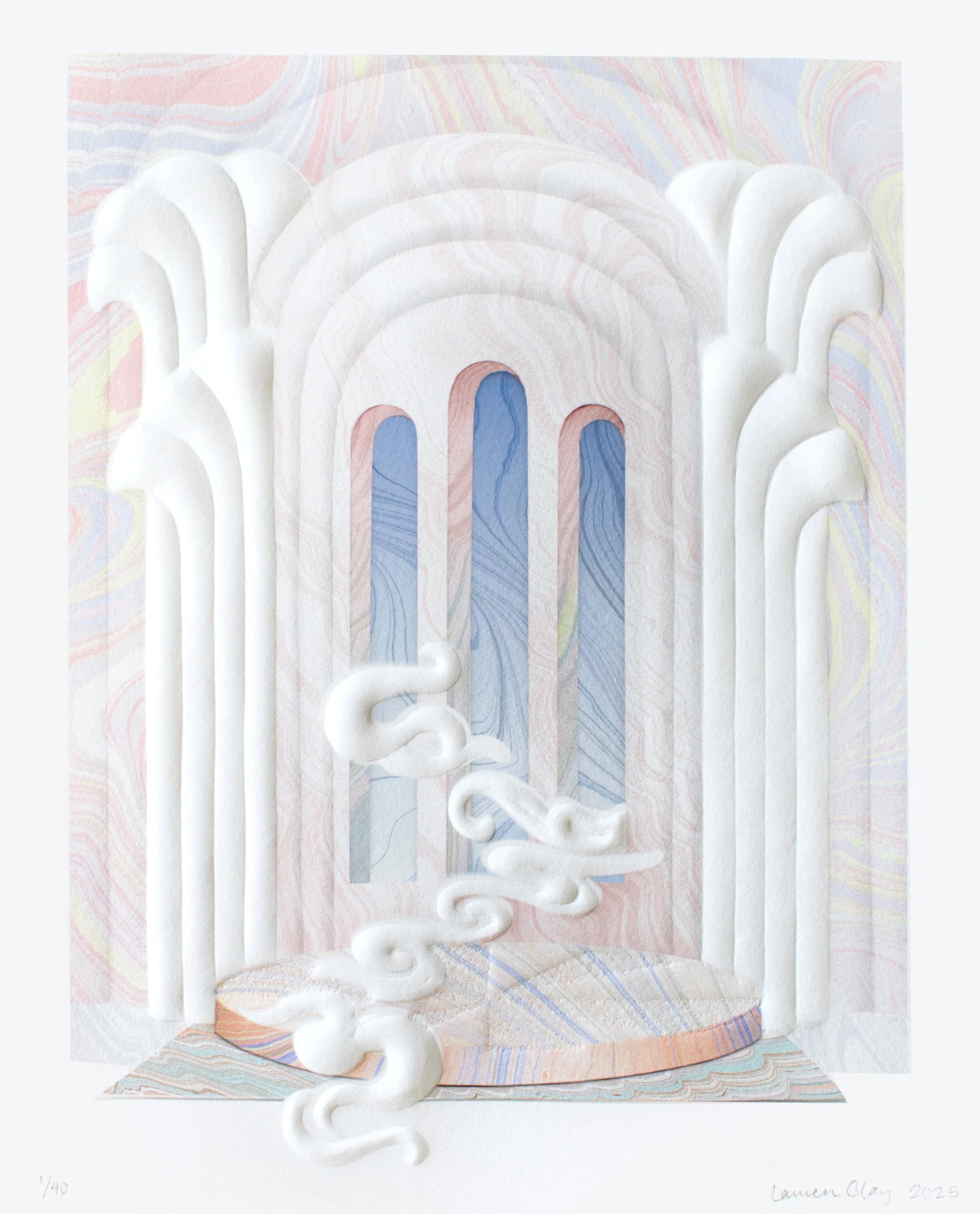  What has been heard, what has been seen, what has been felt, 2025 pigment print on embossed cotton rag 14 x 11 inches Edition of 40 