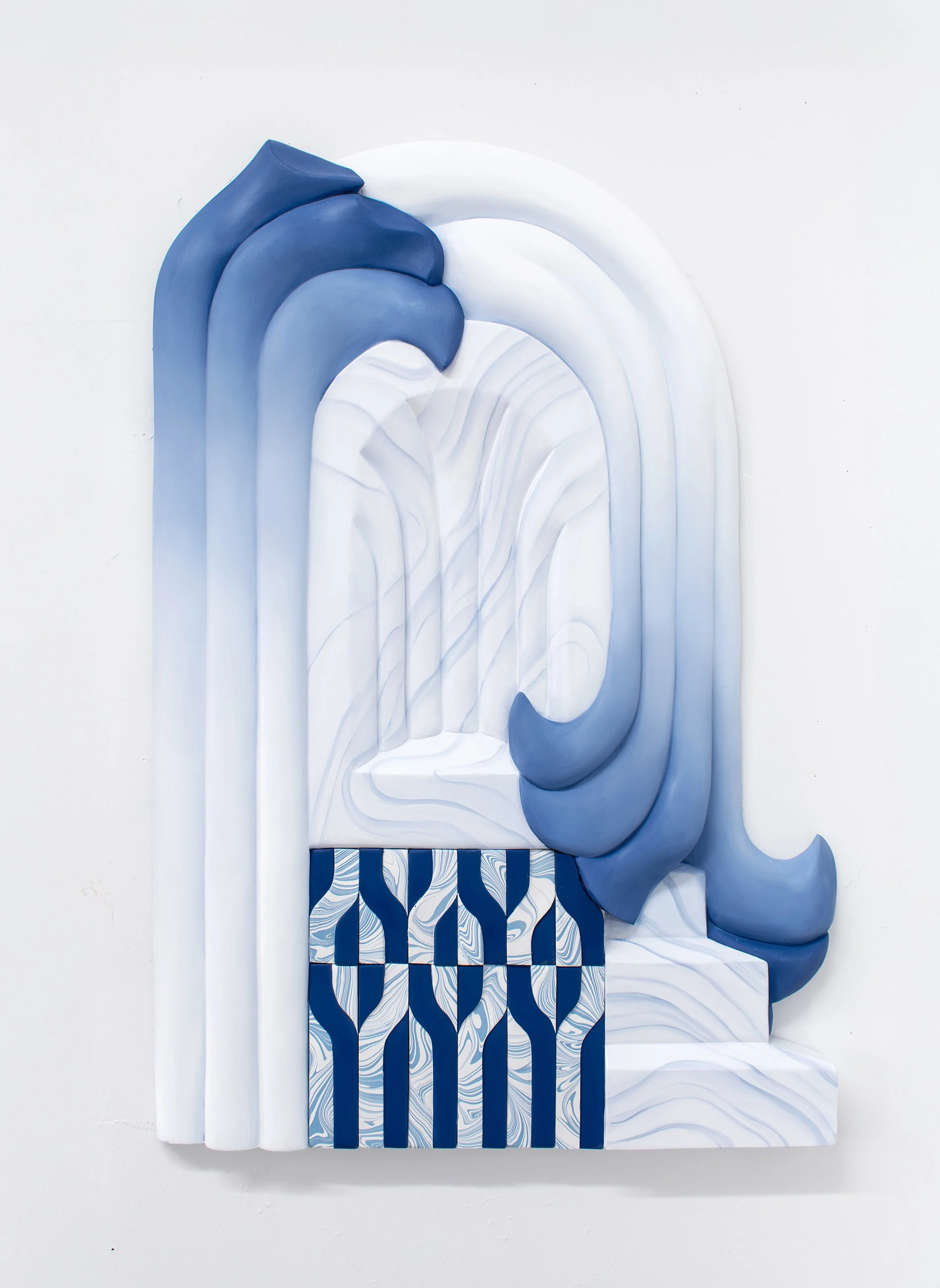 Scriptorium, 2025
oil paint, marble dust, hydrocal on carved panel
40 x 28 x 2 inches