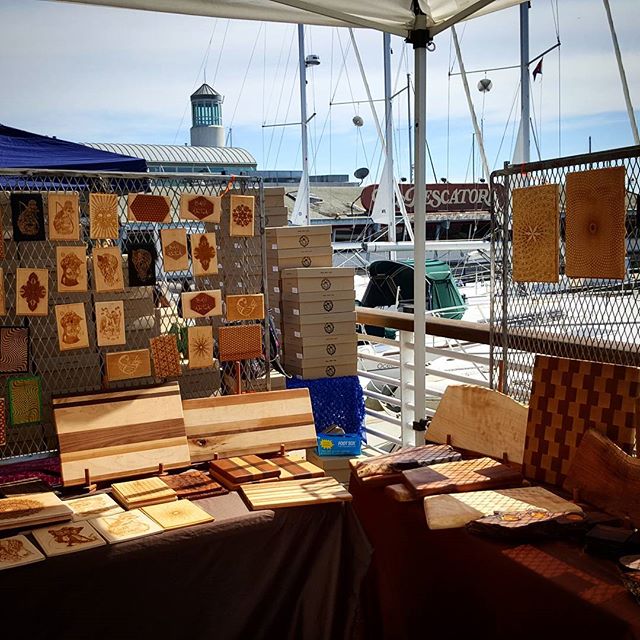 Another great day at @jackofalltrades. #laser cut wood and #art by the bay. Every second #saturday. Catch us next at @treasureislandflea #laserart #artsyfartsy #sfbayarea #oaklandlove #oaklandartists #sfmade