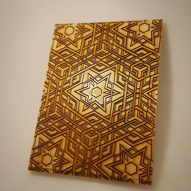 Laser engraved #celtic geometric patterning #instagood #photooftheday #swag #beautiful #sacredgeometry #laser #lasermade #wood