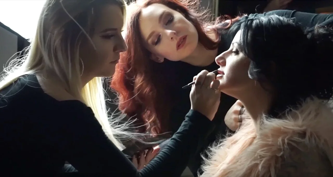 Finishing touches on styling and makeup