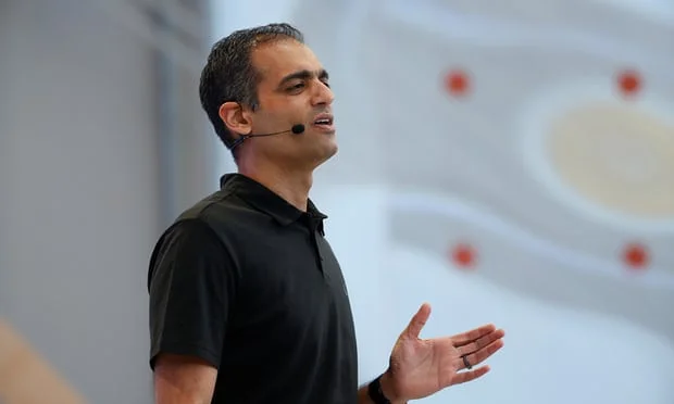 Sameer Samat of Google speaks onstage during the annual Google I/O developers conference in Mountain View, California. Photograph: Stephen Lam/Reuters