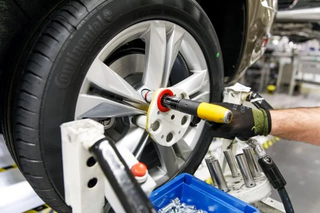 3D-printed wheel protection jig produced in a fraction of the time and at a fraction of the cost of external suppliers. (Image courtesy of Ultimaker.)