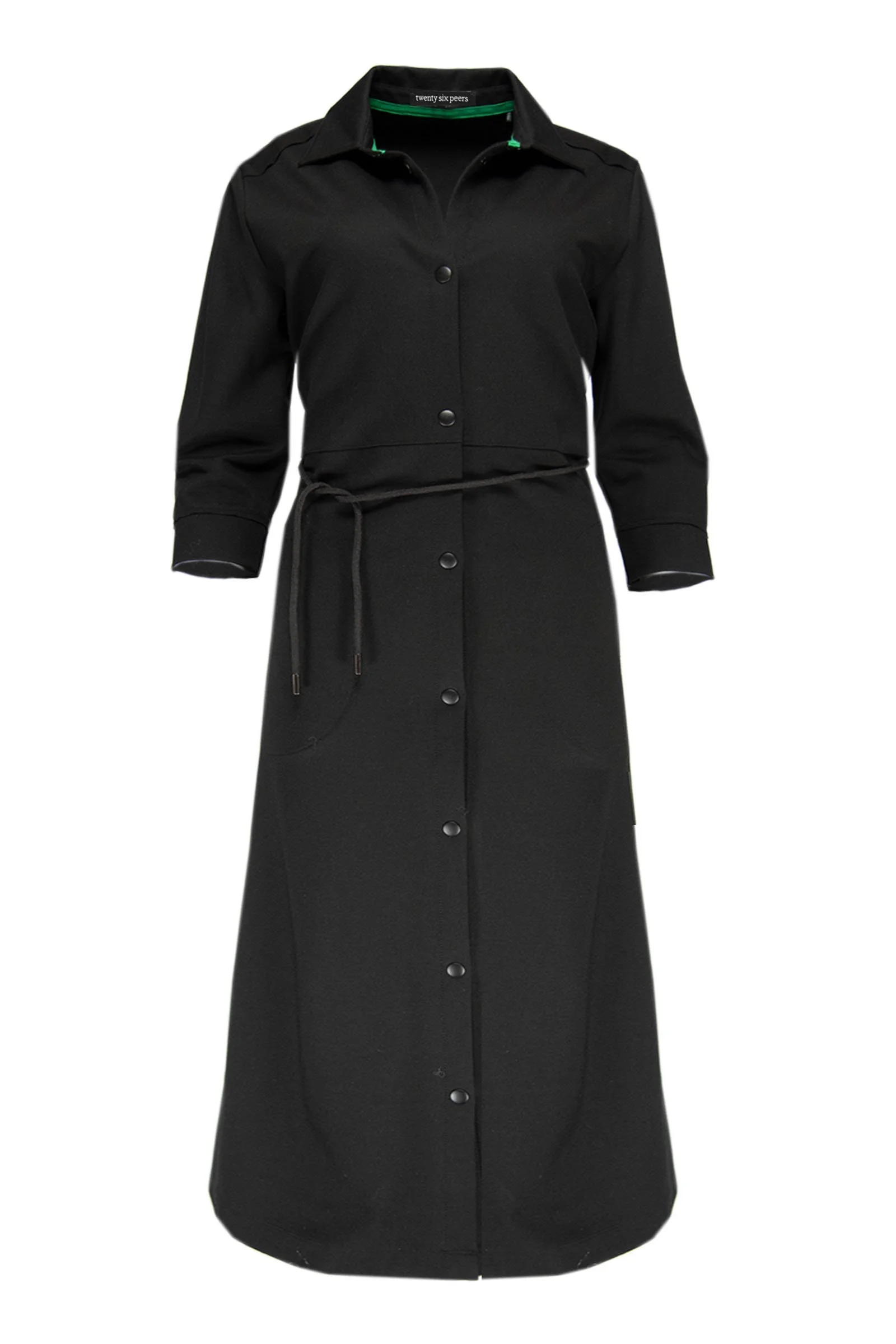 KLEID MIT KRAGEN UND KNOPFLEISTE 3/4 ARM