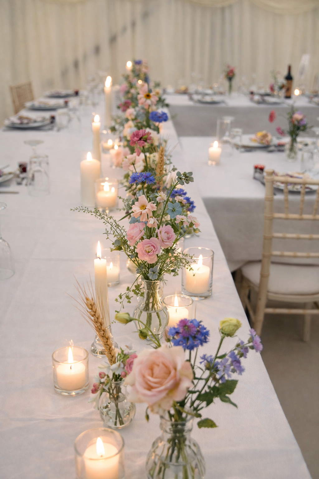 Bud vase wedding flowers