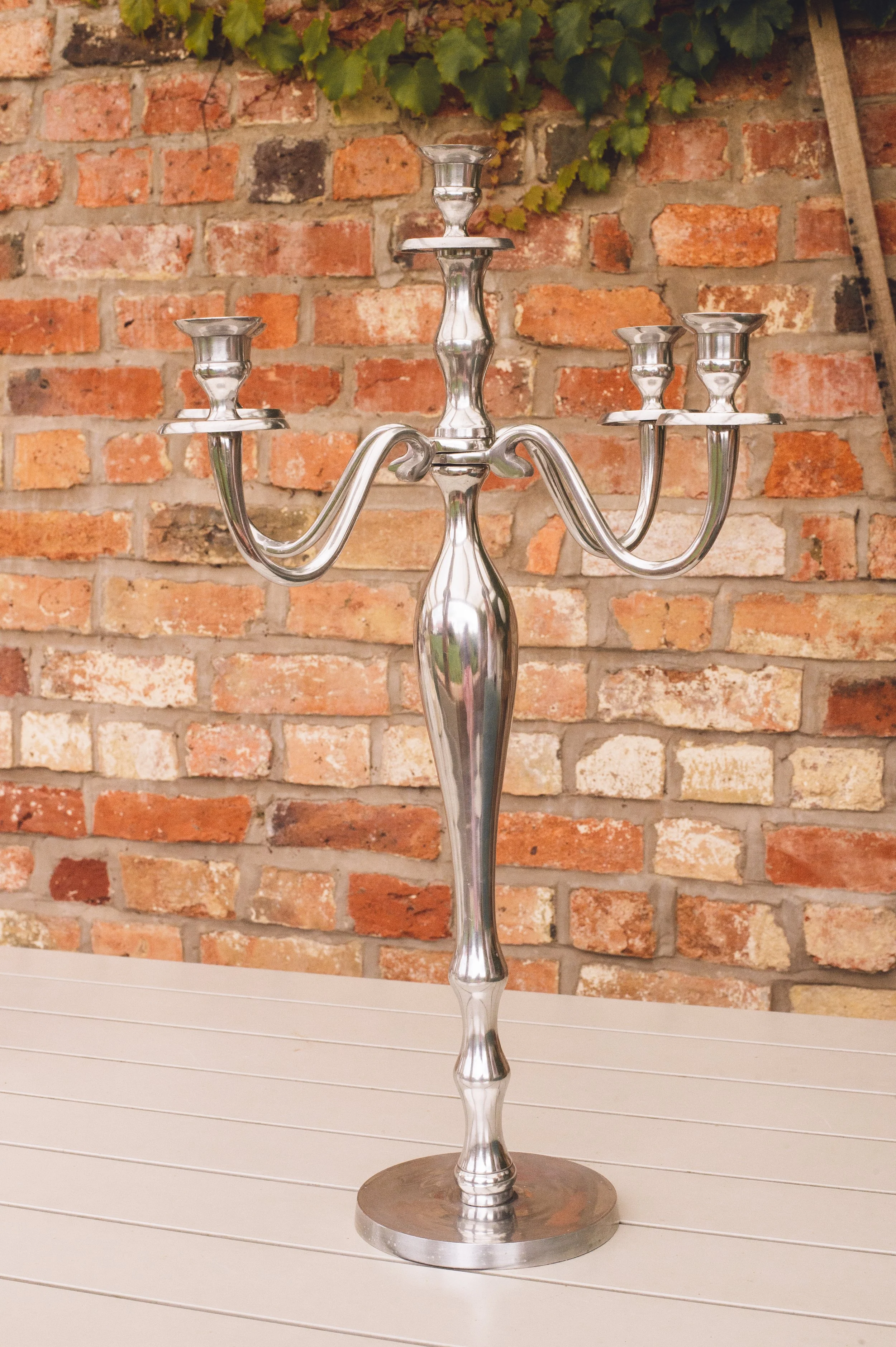 silver candelabra candle holder wedding candelabra