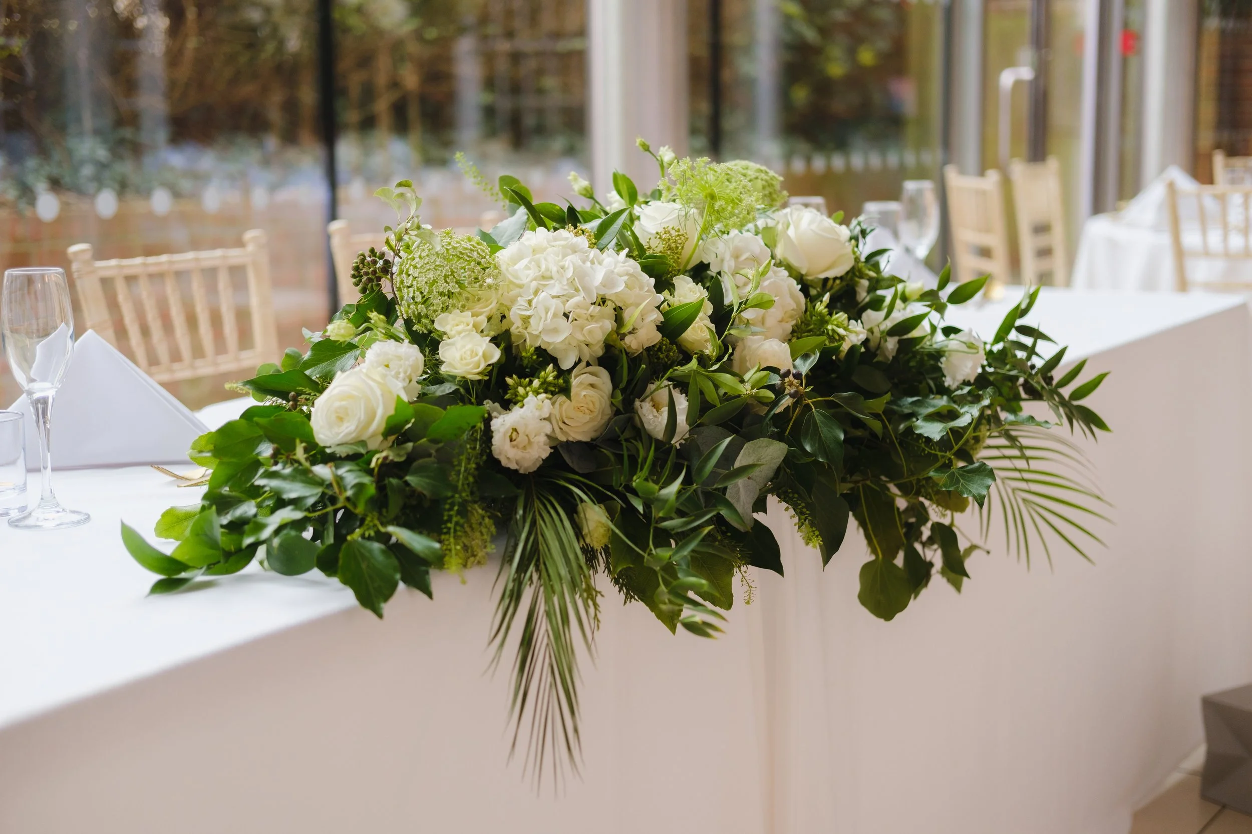white and green wedding flowers
