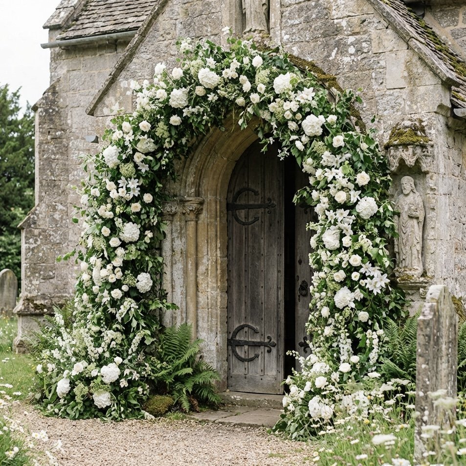 Floral wedding Arch whites and green