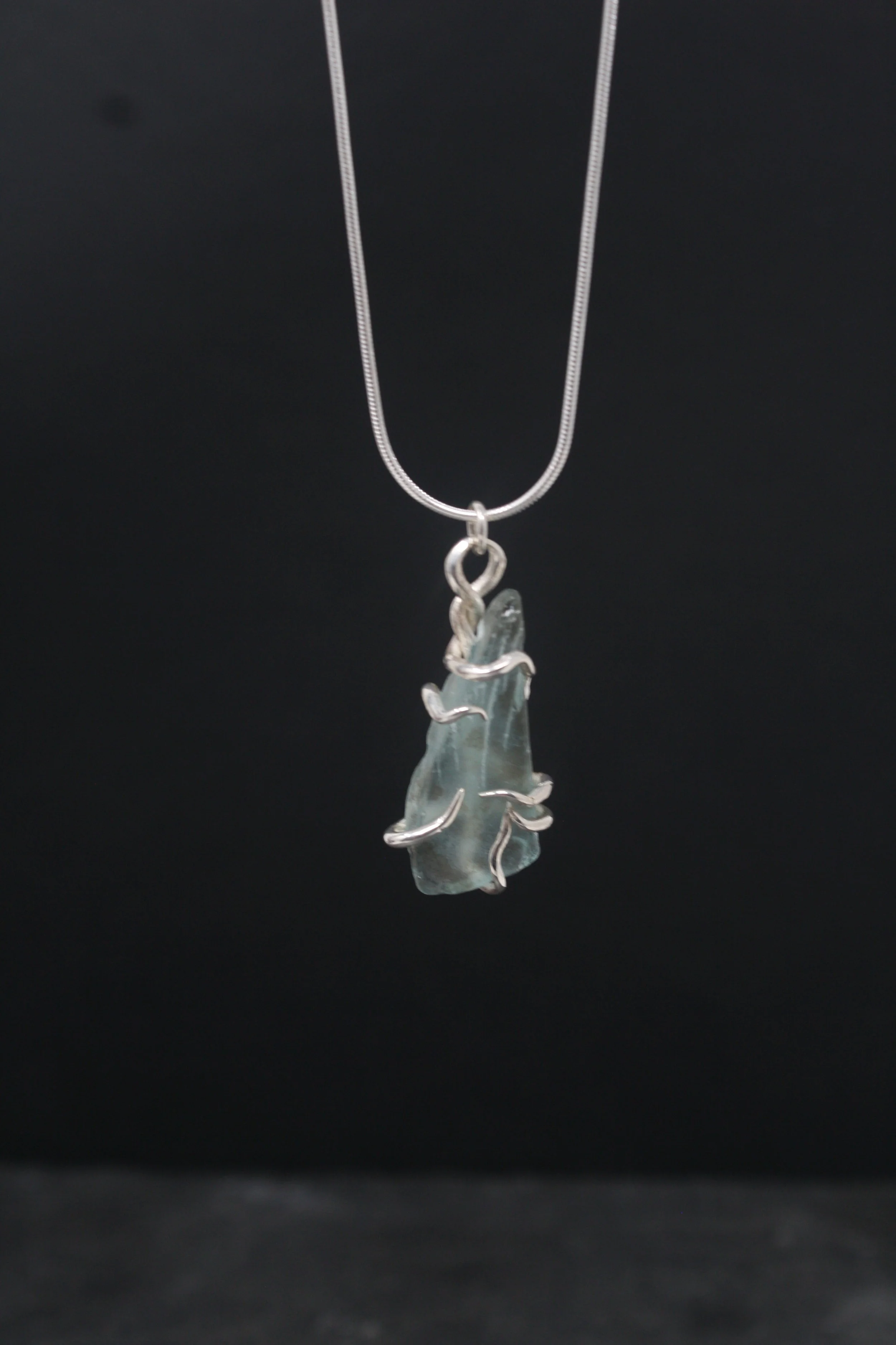 Tentacle sea glass pendant