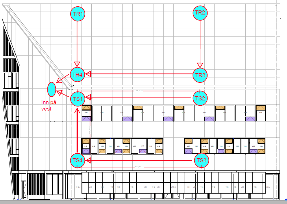Over 1.6 km med thermocouple-kabel ble brukt til de 63 målepunktene på fasade og tak