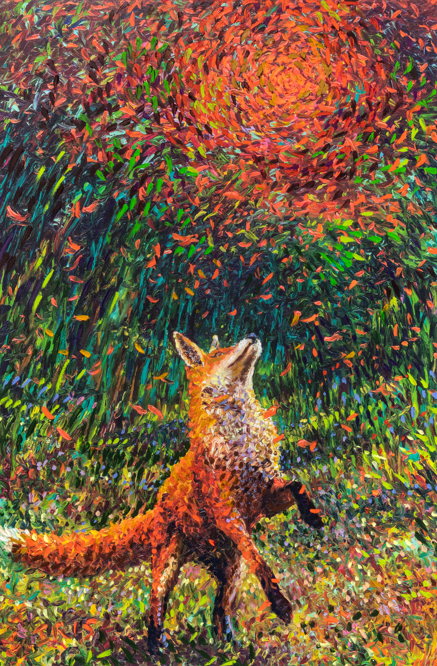 Finger Painting of a Fox - Fox Fire - by Artist Iris Scott.png