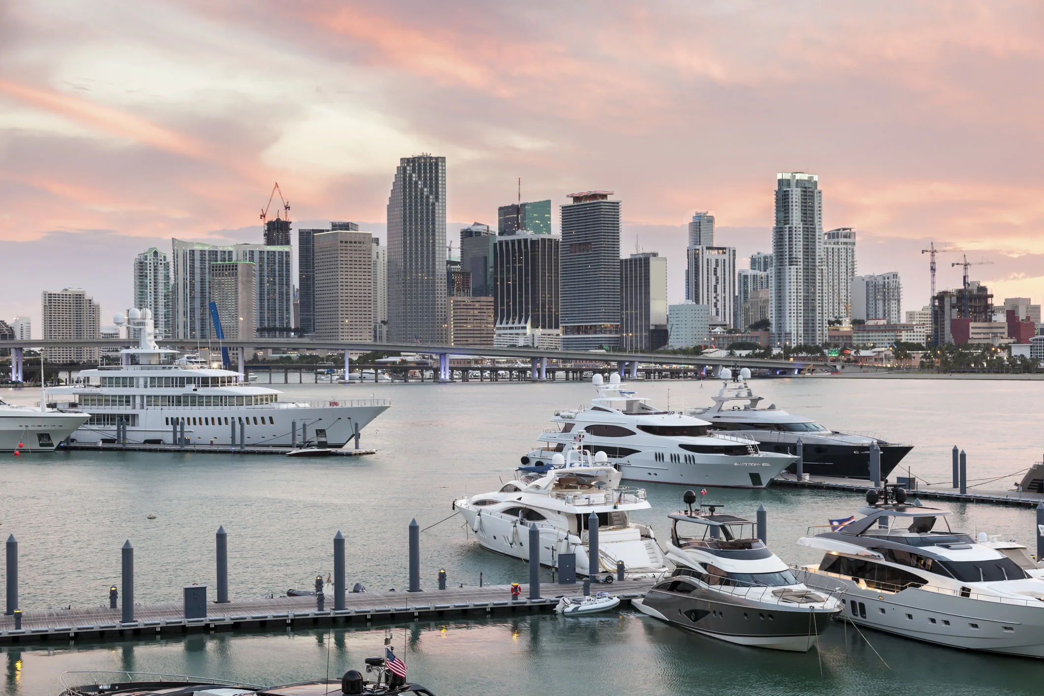 Yacht on calm South Florida water