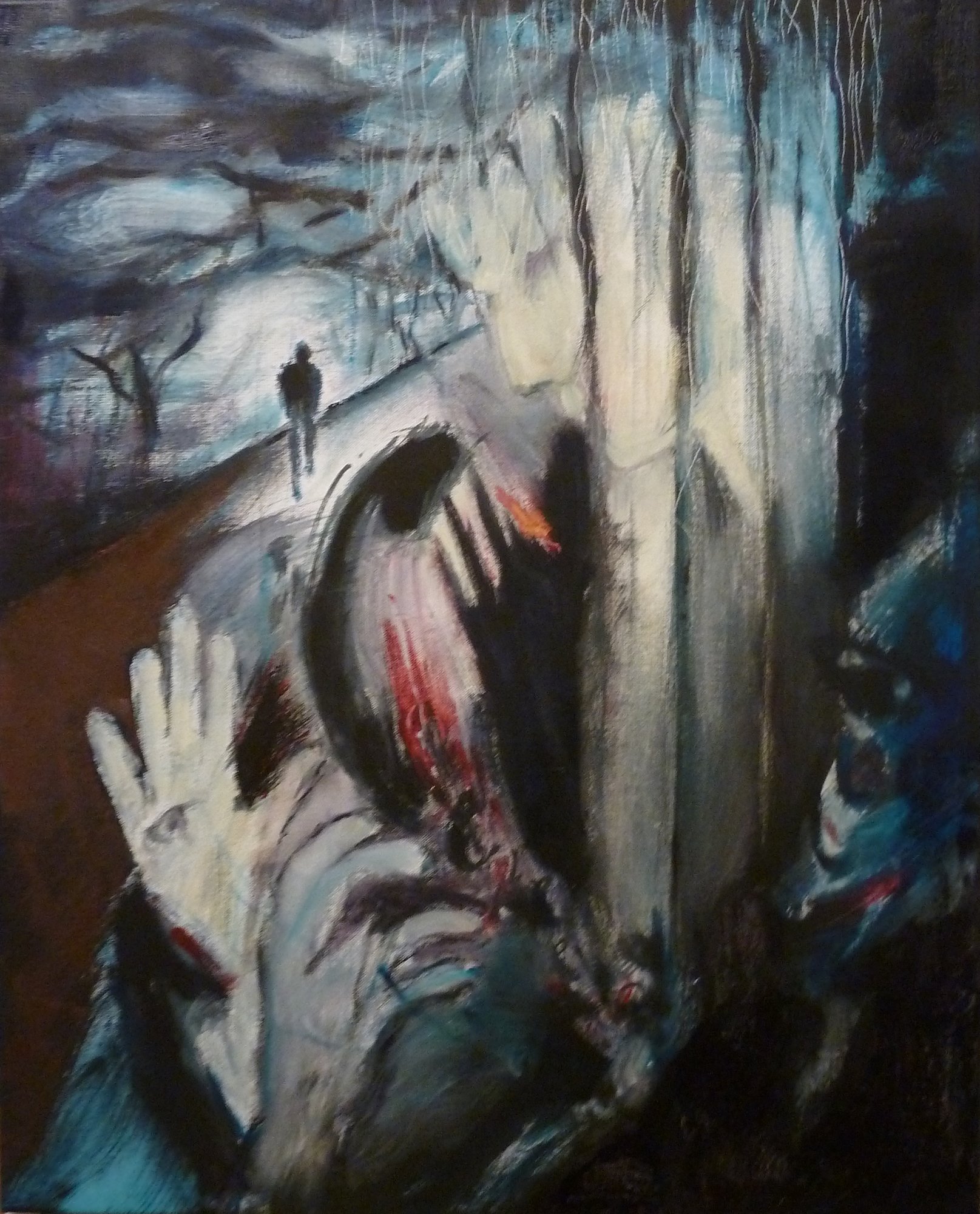 'Helpline' (Telefon Zaufania) - oil on canvas 76x60cm