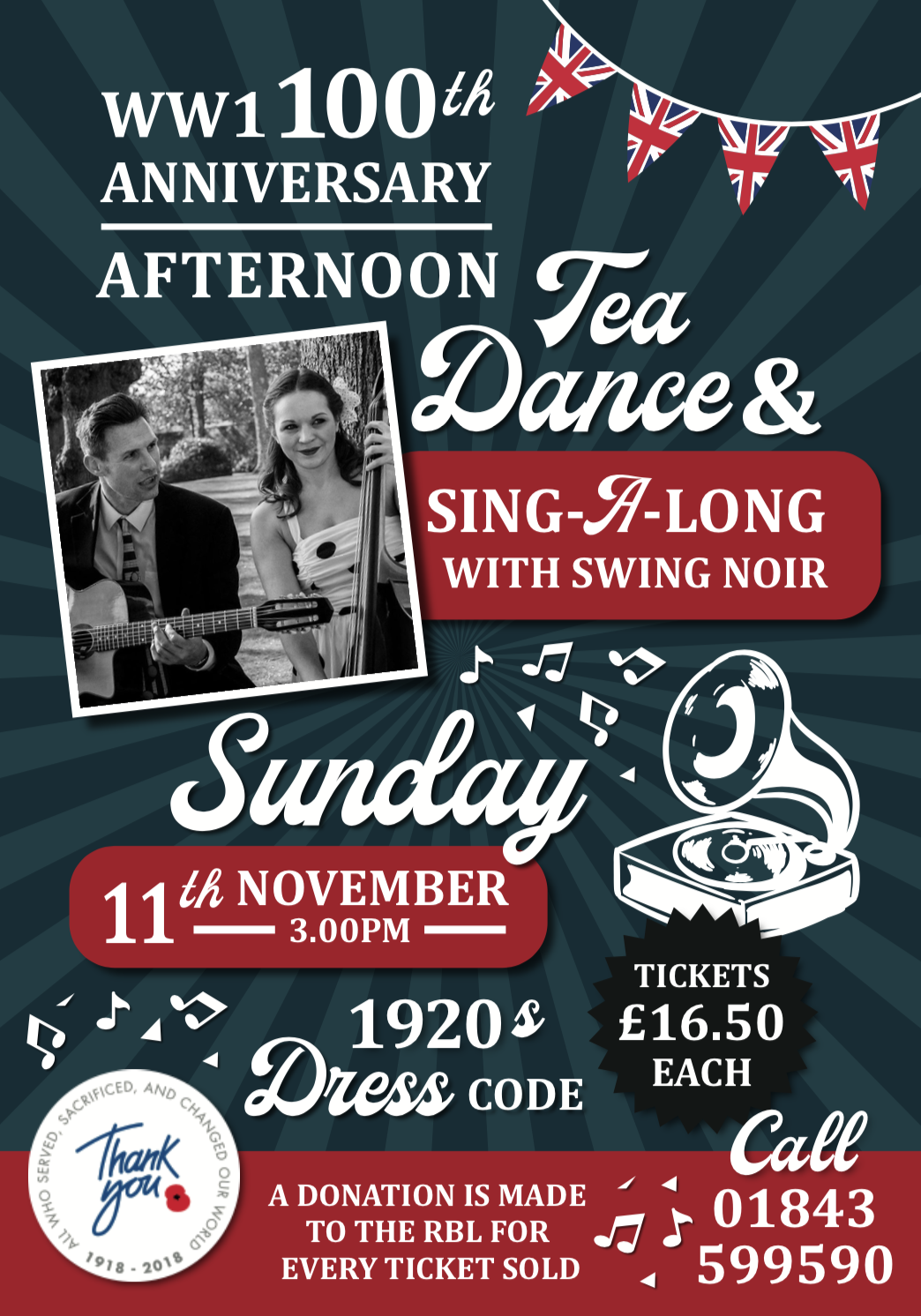 WW1 Tea Dance & Sing-along with Swing Noir!