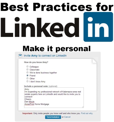 Personalize your connection message.