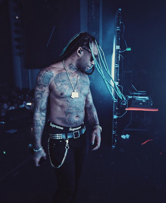 Supreme boxer seen on Ty Dolla Sign on his Instagram post