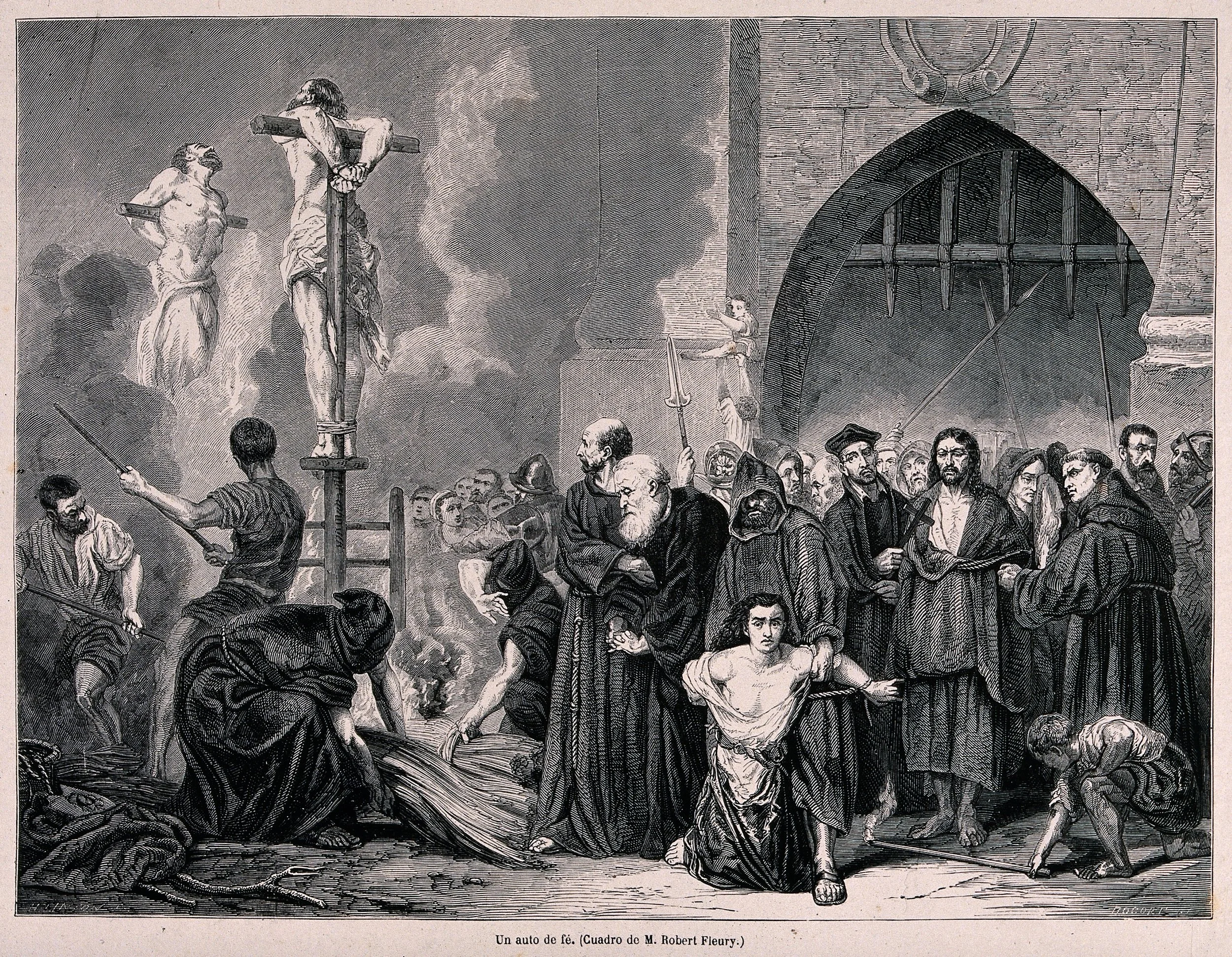 "heretics" forced to burn at the stake. mania is a crazy thing. 