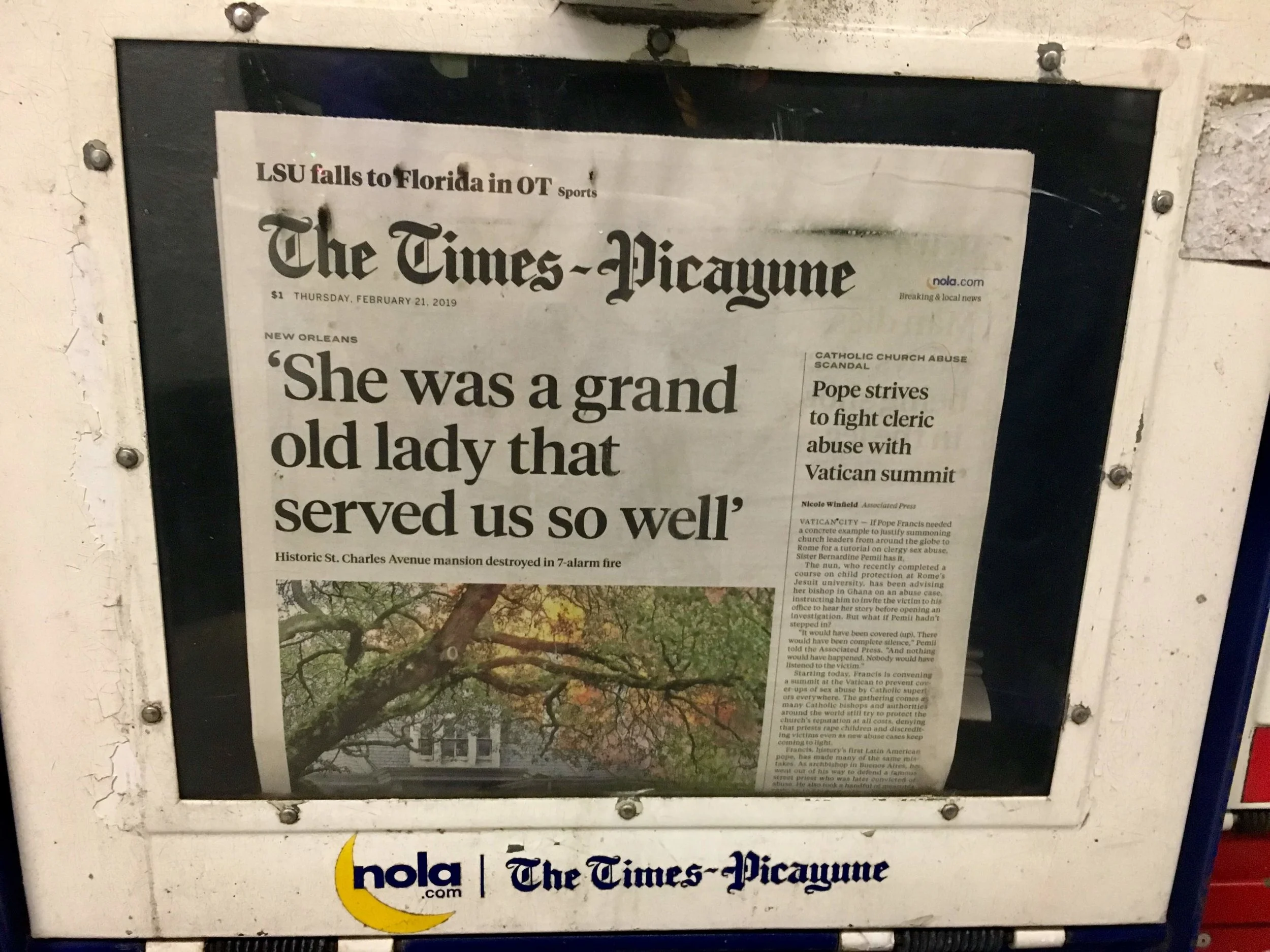 ...Meanwhile, a city mourns loss of a Grande Dame...