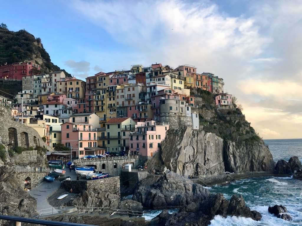Getting the setting sun just right to color the houses in a soft pastel
