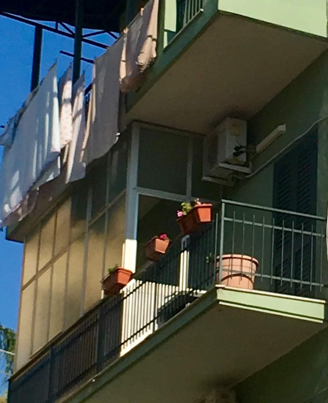 The simple balcony offered a great view of Sicily