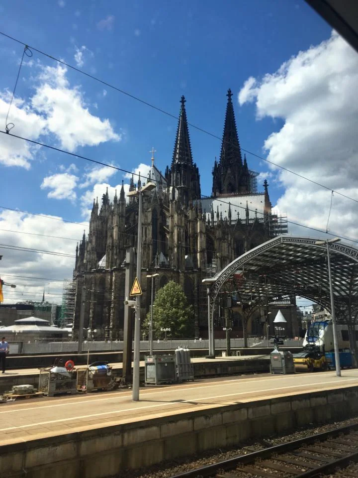 Beautiful German scenery (Cologne cathedral) along the way