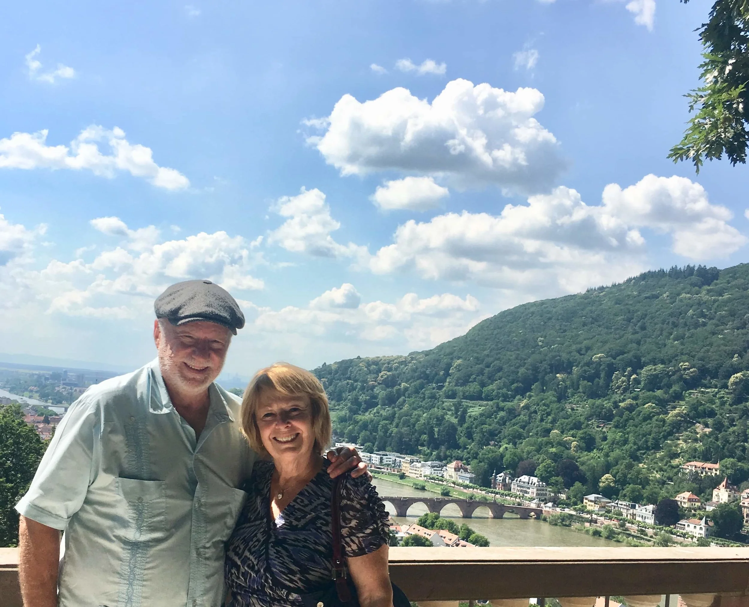 ...but this scenery was free . (Carol negotiated with the total strangers for the photo op)