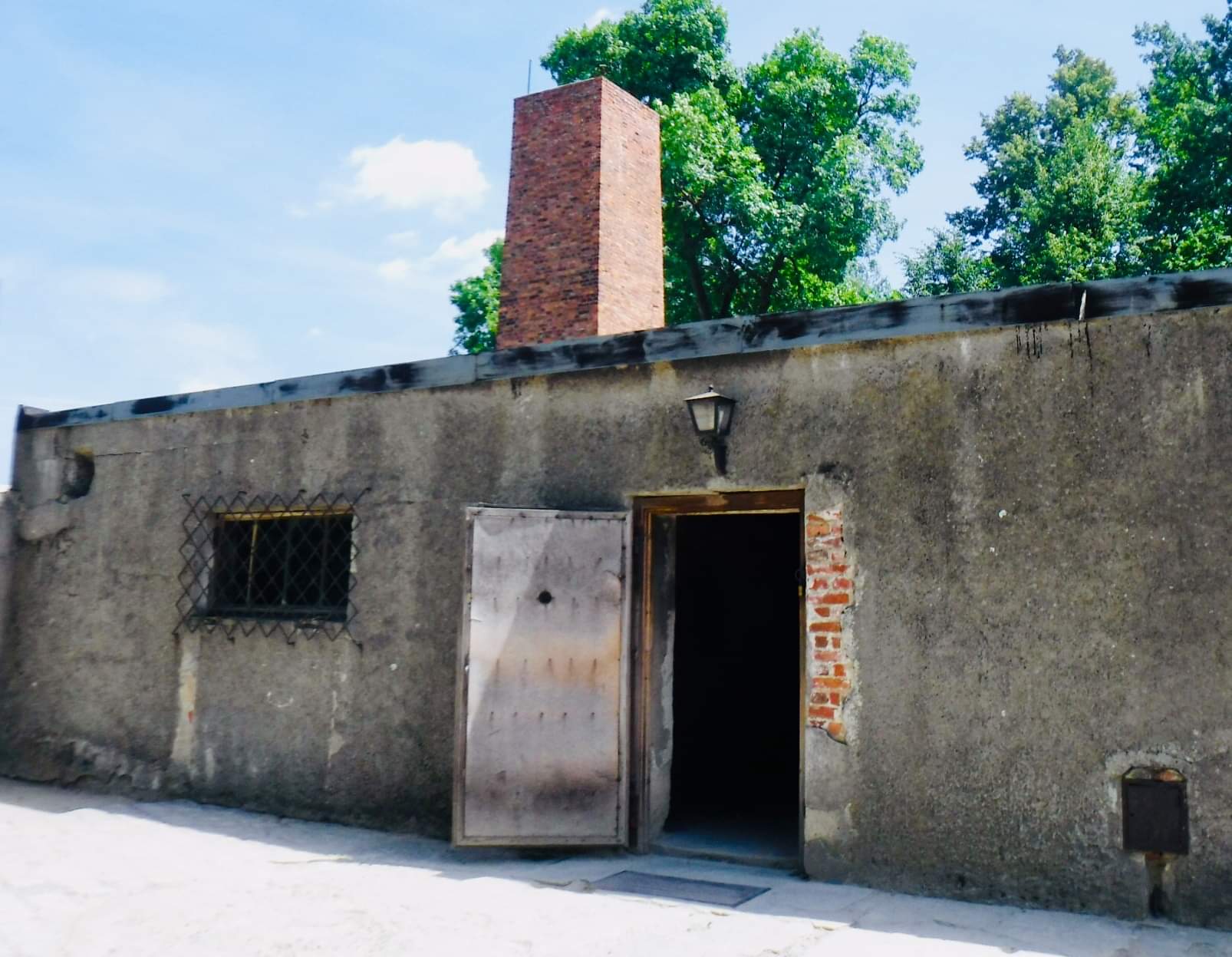Auschwitz death chamber; "this is not a sanatorium, the only exit is by way of the Chimney." --Primo Levi Survival in Auschwitz