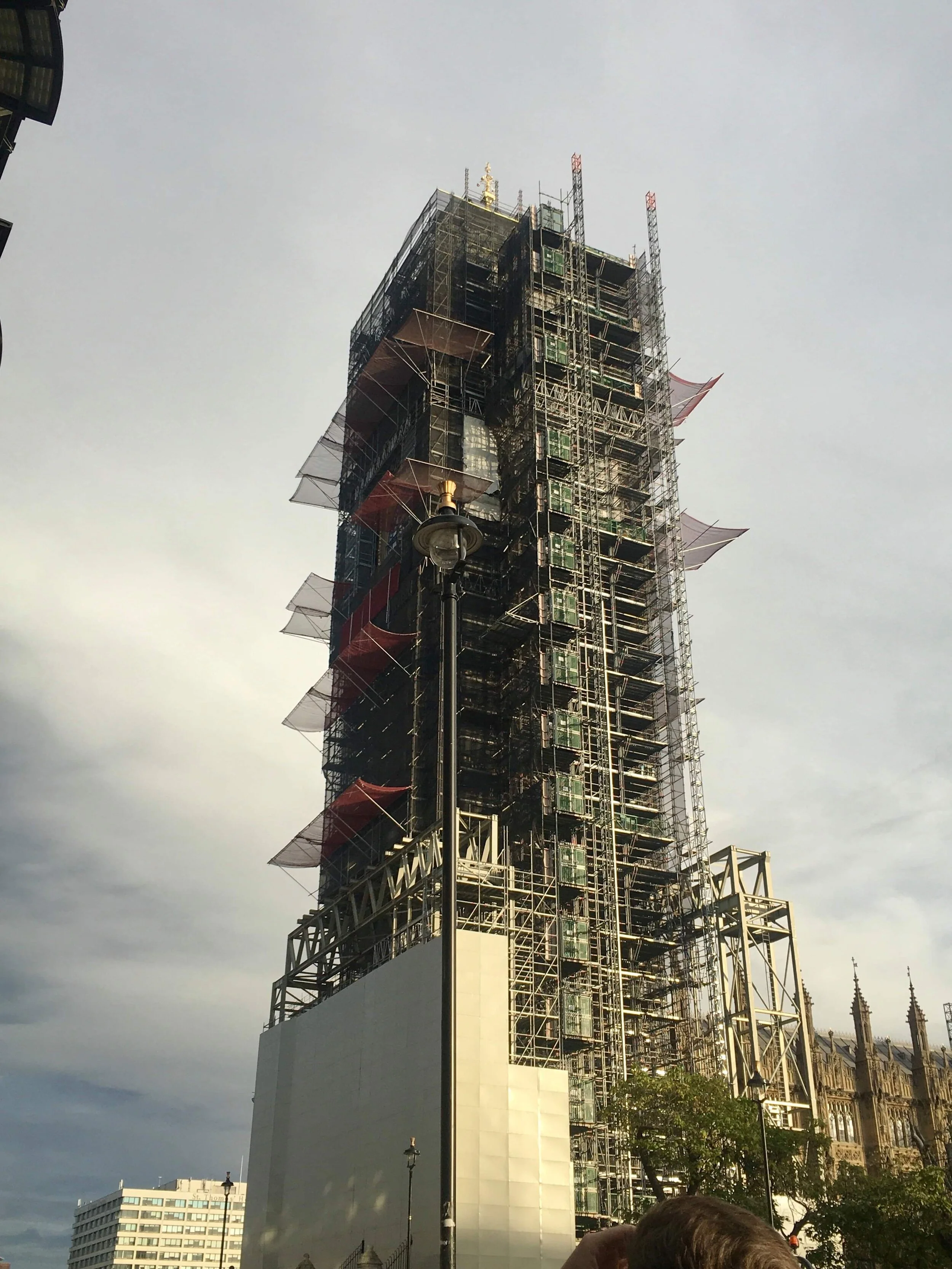 Big Ben in chains, a fitting metaphor for the country right now