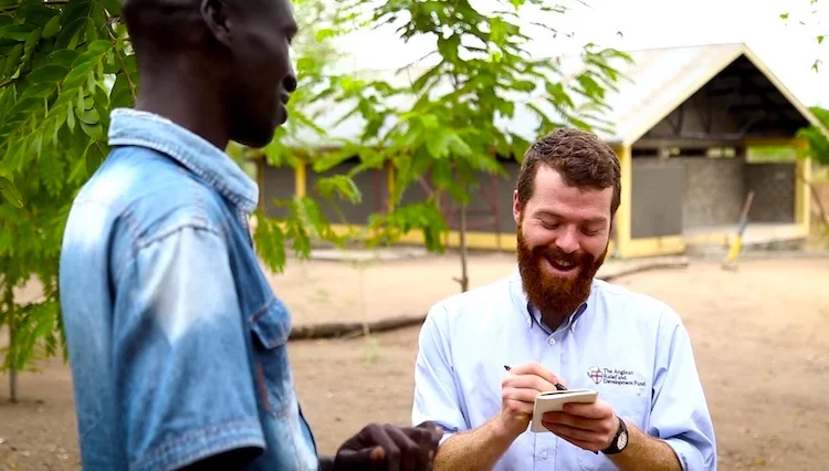 For every project, an ARDF researcher travels to visit our partners to assess sustainability, monitor progress, and capture testimonies. Here former Communications Director, Charlie Treichler takes notes about a project at the Gambella Anglican Center in Ethiopia.