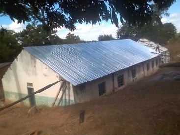 The new roof is a huge improvement, making these classrooms once again usable. The next phase of the project will complete the interior of the building and build a demonstration farm.