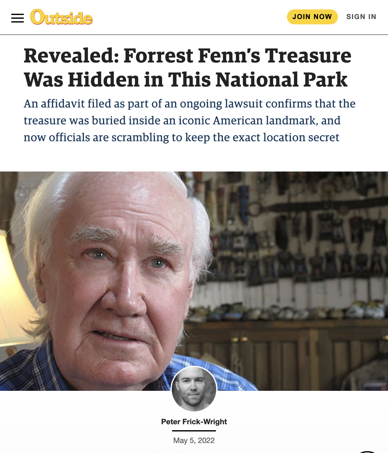 Forrest Fenn Outside Mag