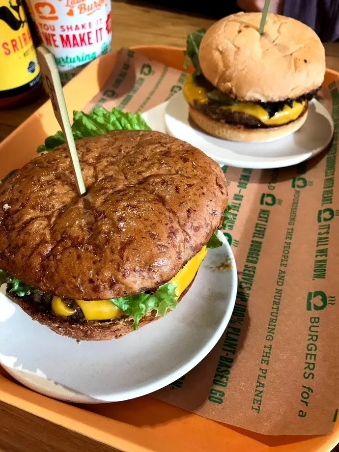 The Special Burgers, made with a “meaty” patty and convincingly real “cheddar” style cheese.