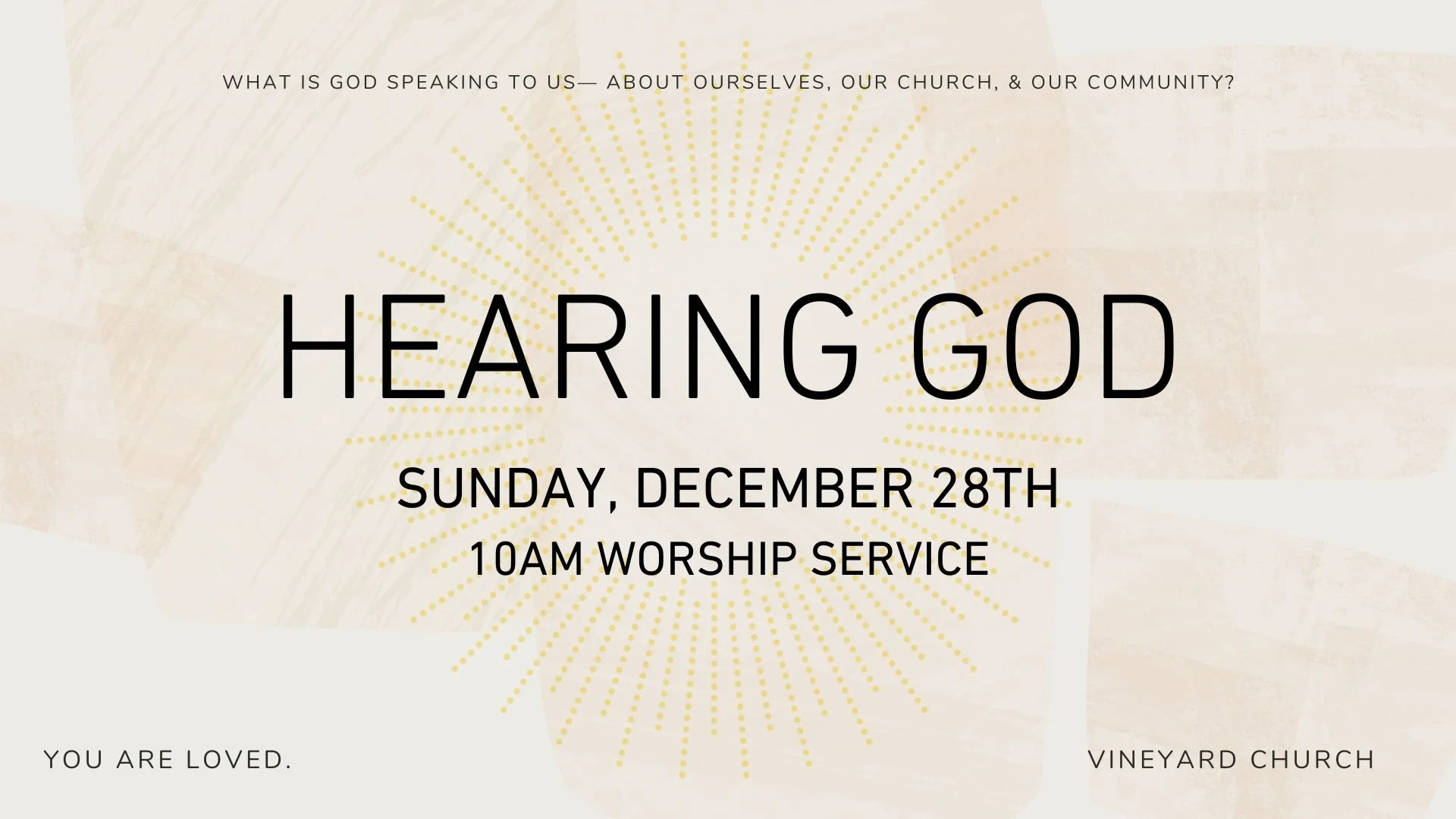 Hearing God Sunday 