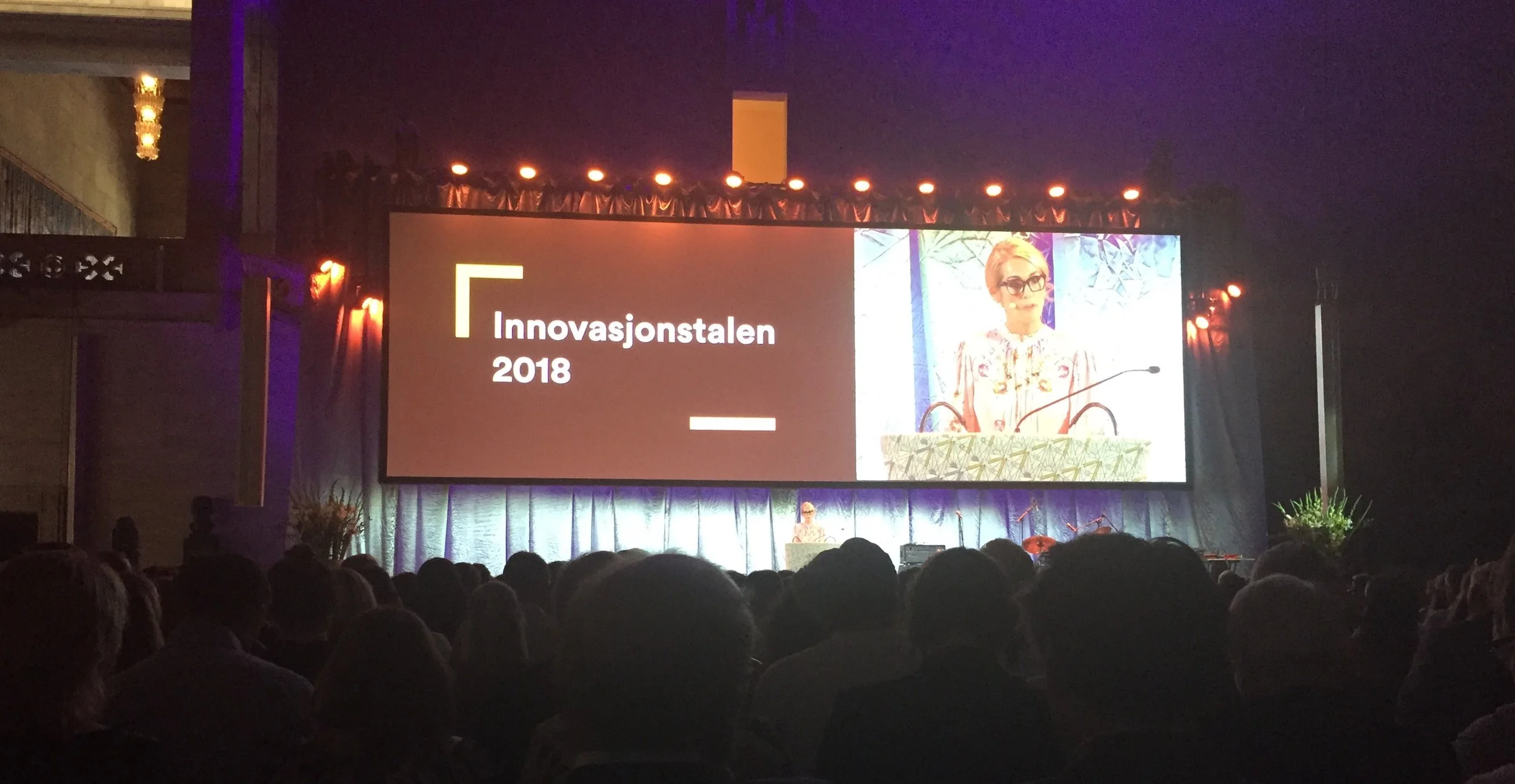 Anita Krohn Traaseth, sjefen for Innovasjon Norge, avsluttet med sin Innovasjonstale. 
