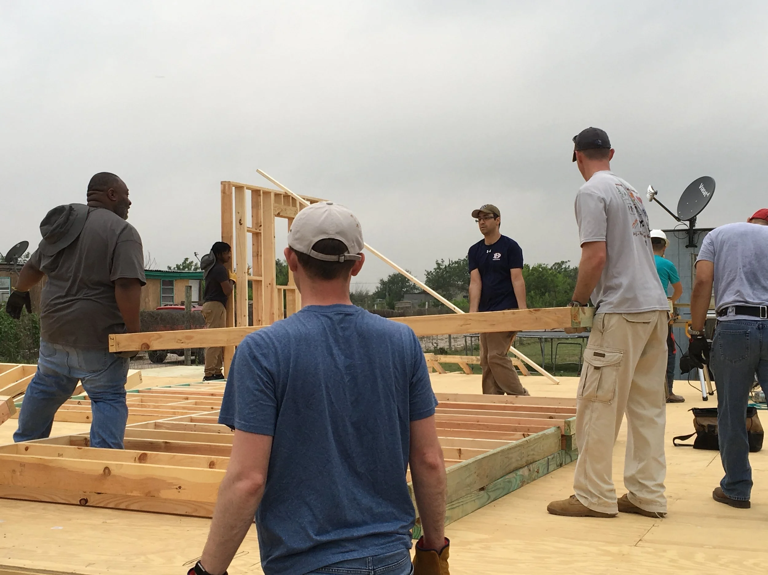 Members of University Baptist Church in Houston and Valley Ranch Baptist Church in Coppell, Texas, teamed up to build a home with a family in a colonia in Peñitas, Texas, during spring break week 2019.