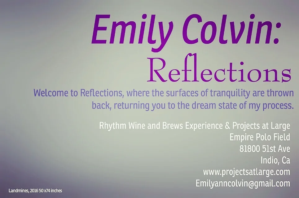  Reflections: Welcome to reflections , where the surfaces of tranquility are thrown back, returning you to the dream state of my process. RHTHYM WINE AND BREWS is proud to present a solo exhibition by Emily Colvin and performances by The Magnetic Fur