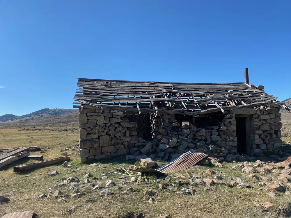  The abandoned cabin in the top of the Clan Alpine Mountain Range. 