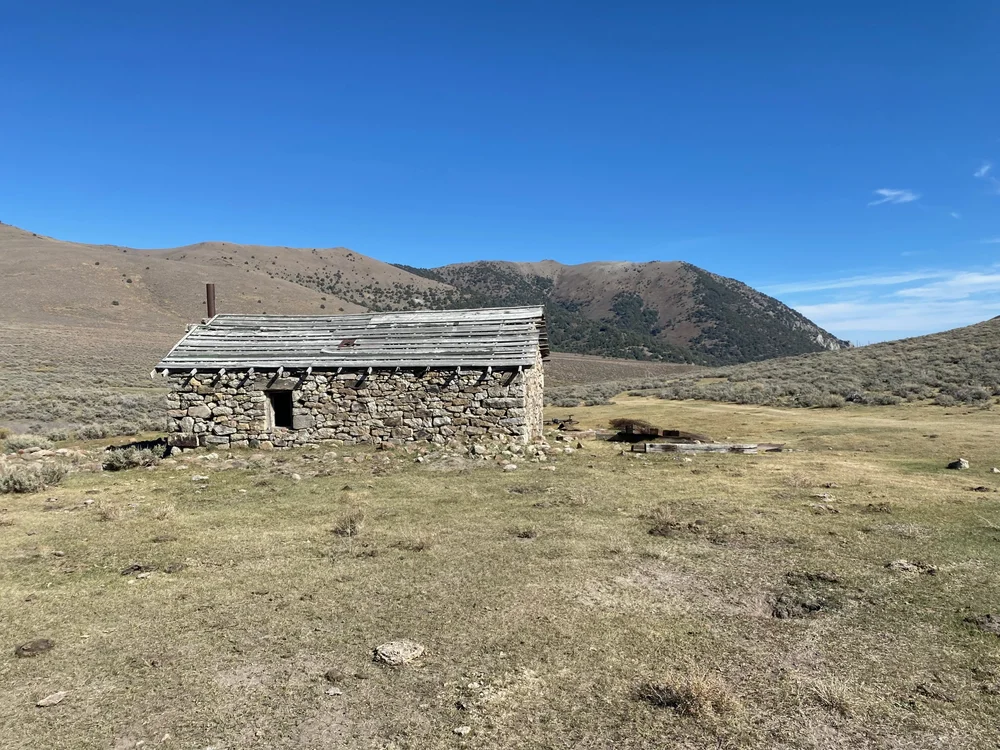  The abandoned cabin in the top of the Clan Alpine Mountain Range. 