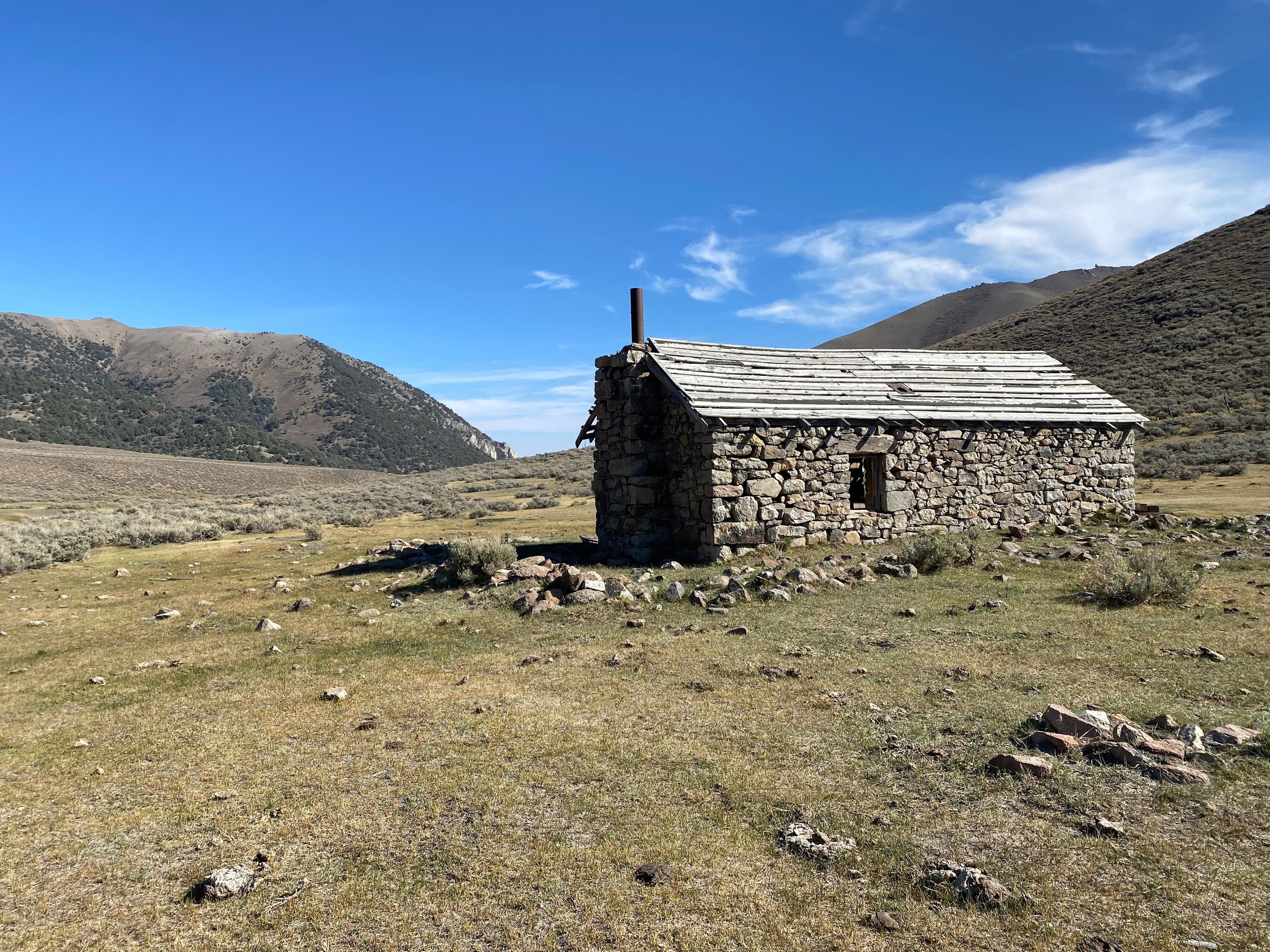  The abandoned cabin in the top of the Clan Alpine Mountain Range. 