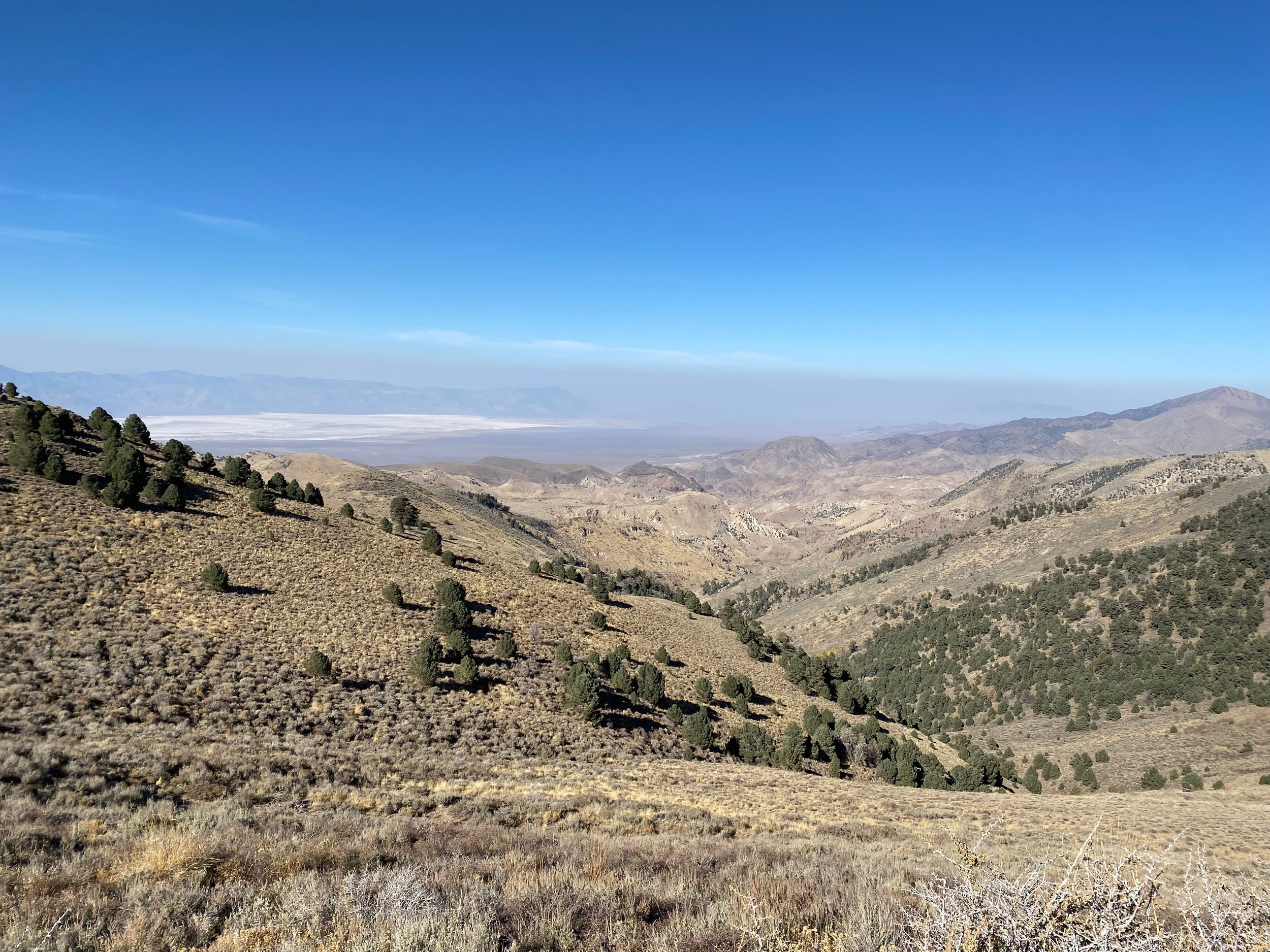  Dixie Valley below in the smoke from our summer fire season. 