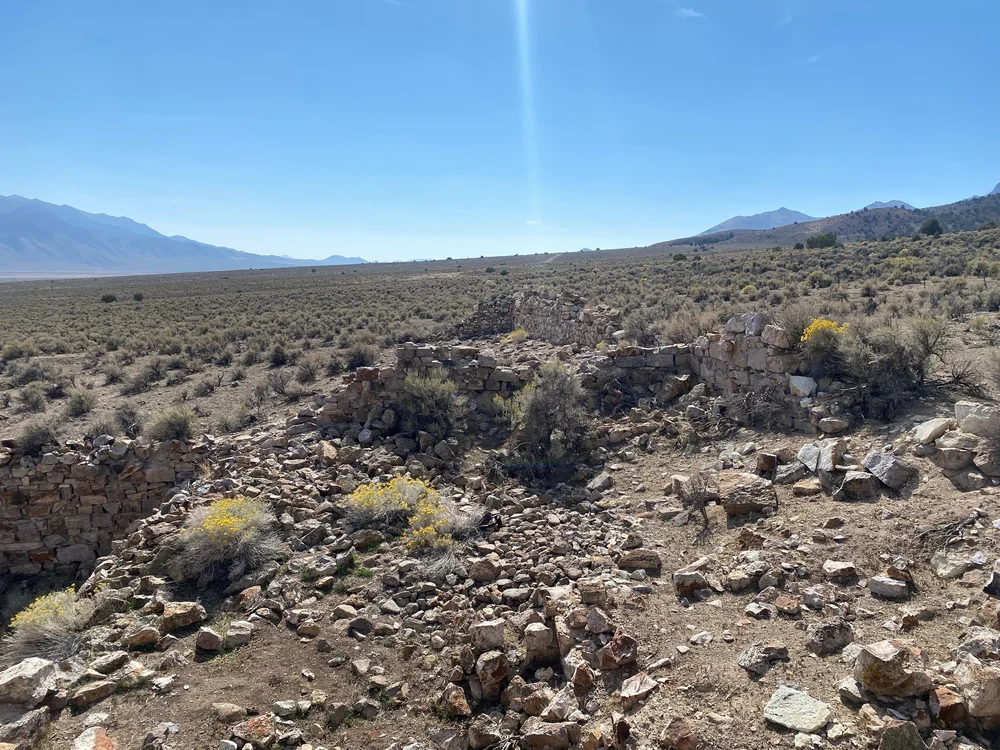  Remains of the Clan Alpine Mining Camp at the base of Cherry Creek Canyon. 