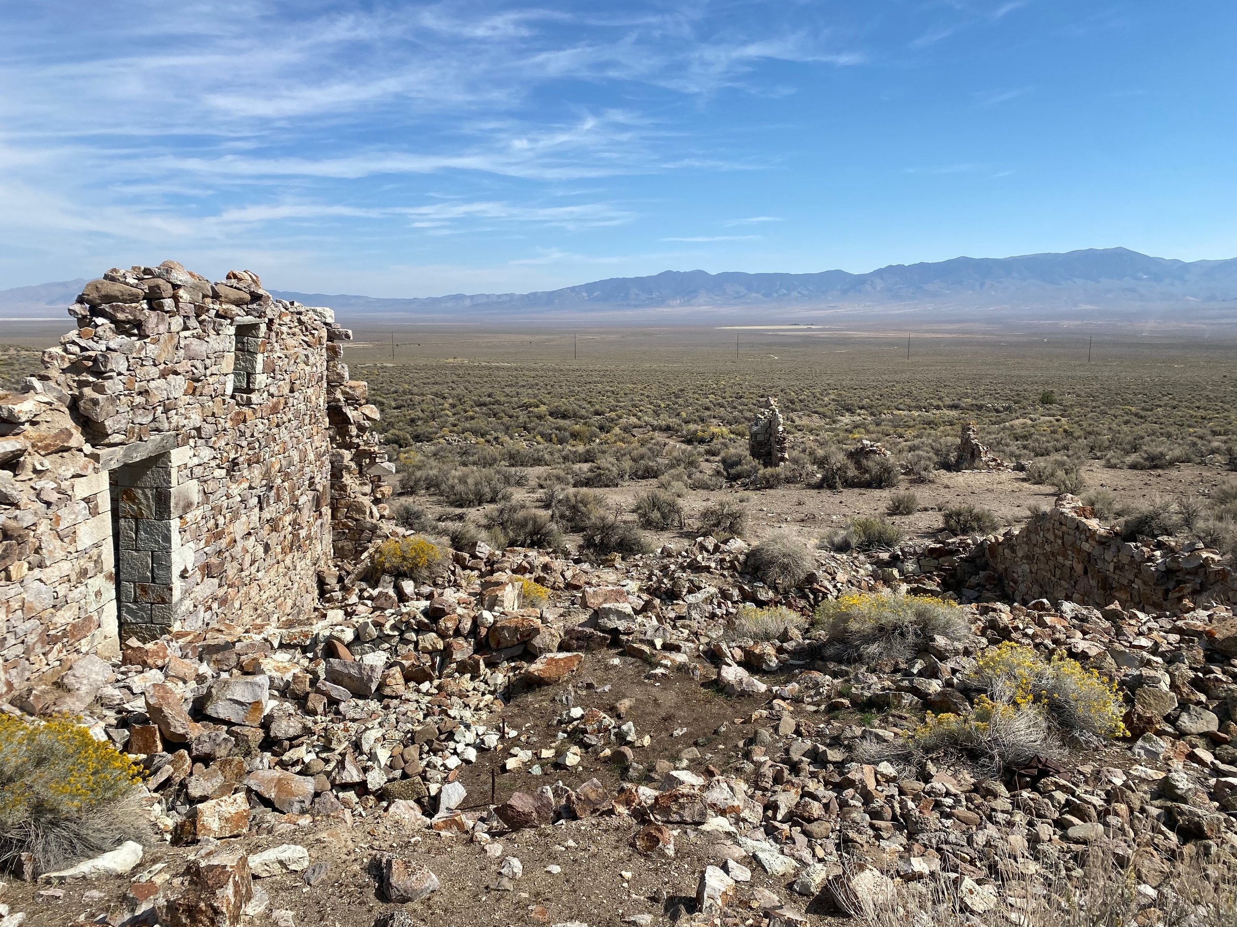  Remains of the Clan Alpine Mining Camp at the base of Cherry Creek Canyon. 