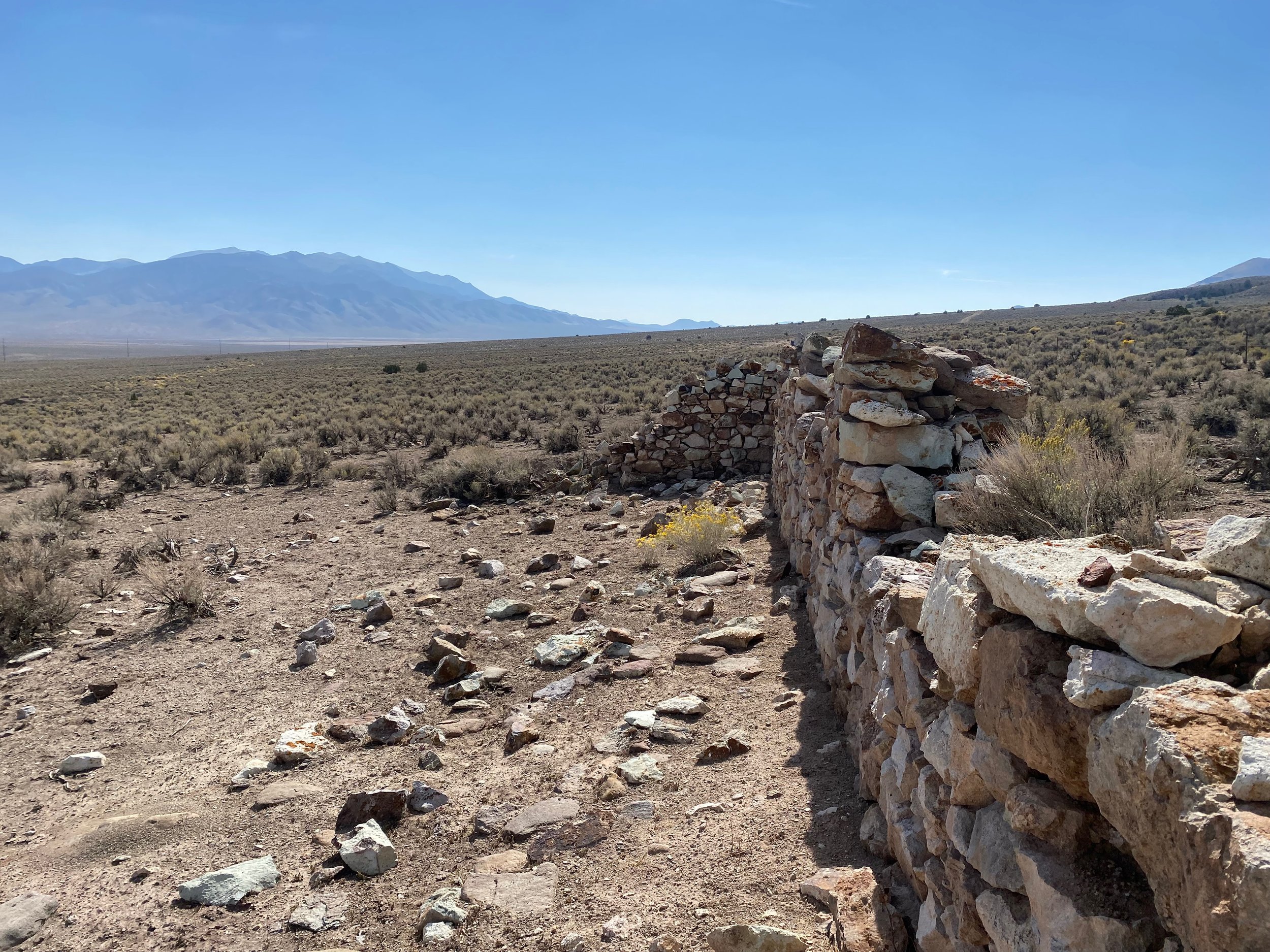  Remains of the Clan Alpine Mining Camp at the base of Cherry Creek Canyon. 