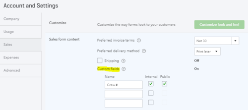 Use custom fields for vendors and expenses in QuickBooks Online Advanced