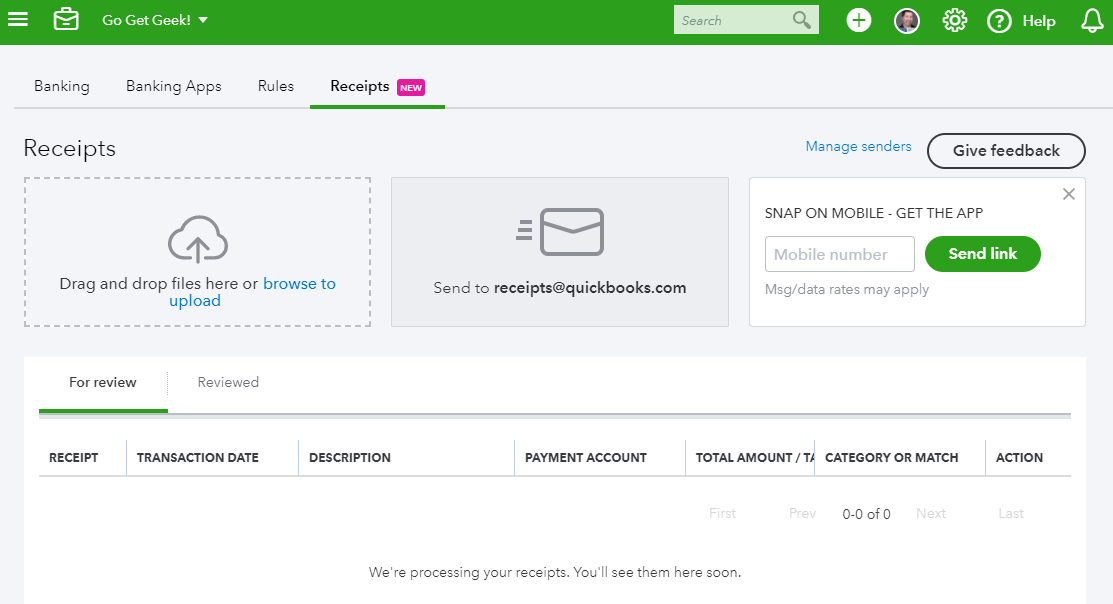 QuickBooks Online Receipts vs. Dext, Previously Receipt Bank — Go Get Geek!