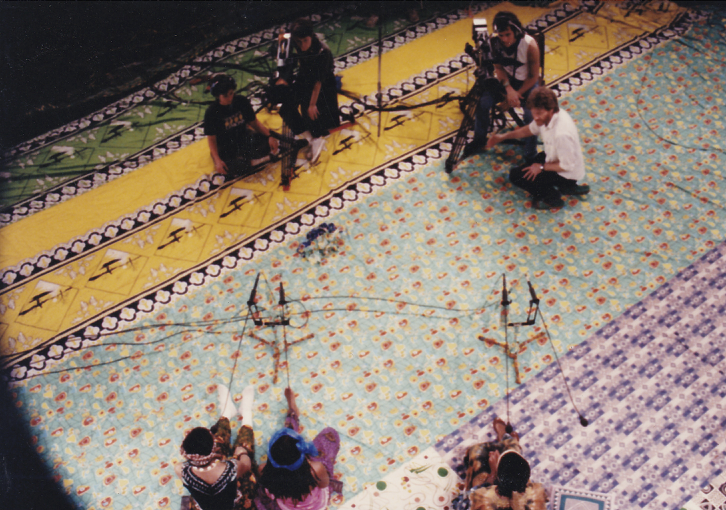 Skip Blumberg on set of "Women of the Calabash" (1987)