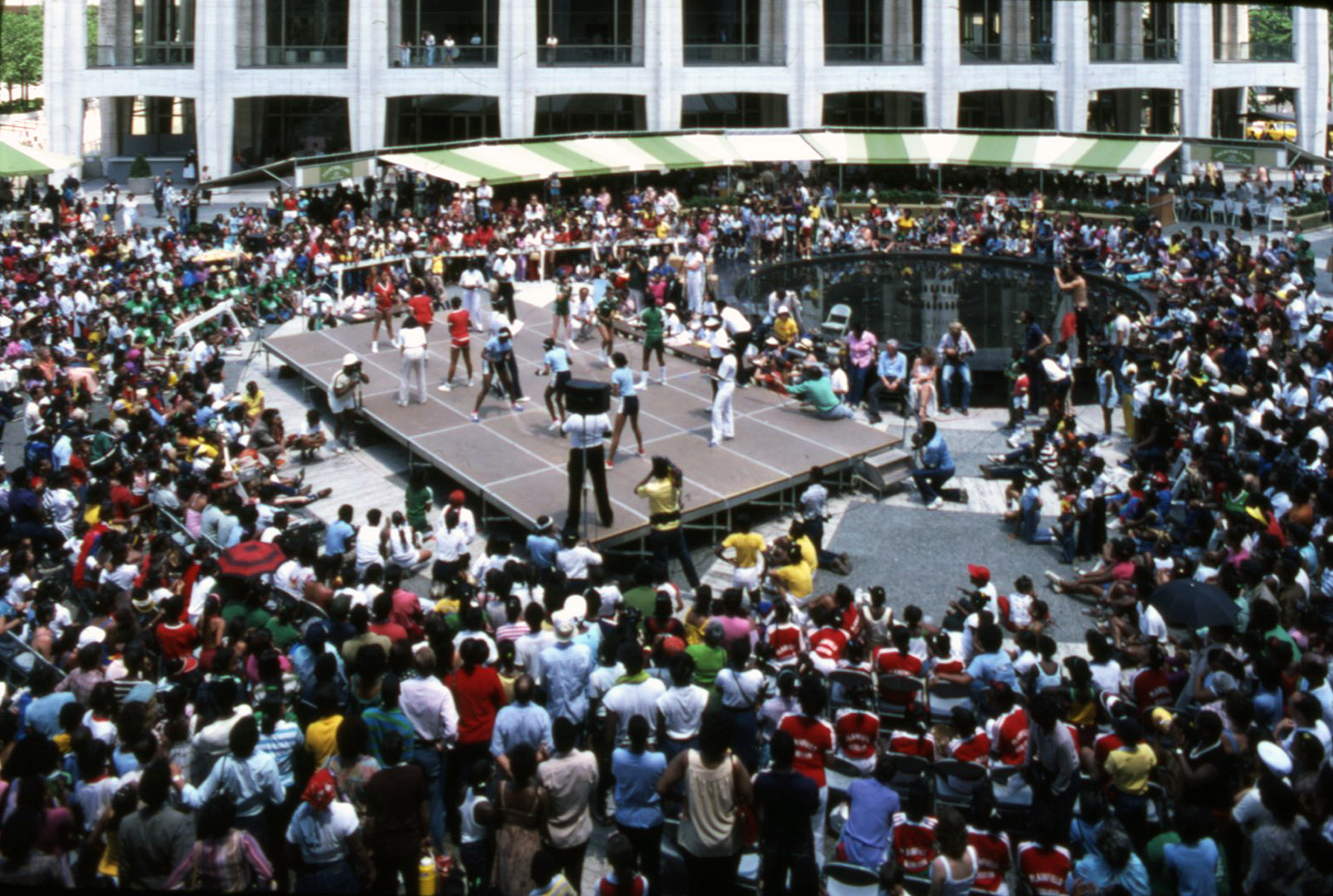 Crowd gathered at Lincoln Center (NYC) to watch the Double Dutch Competition