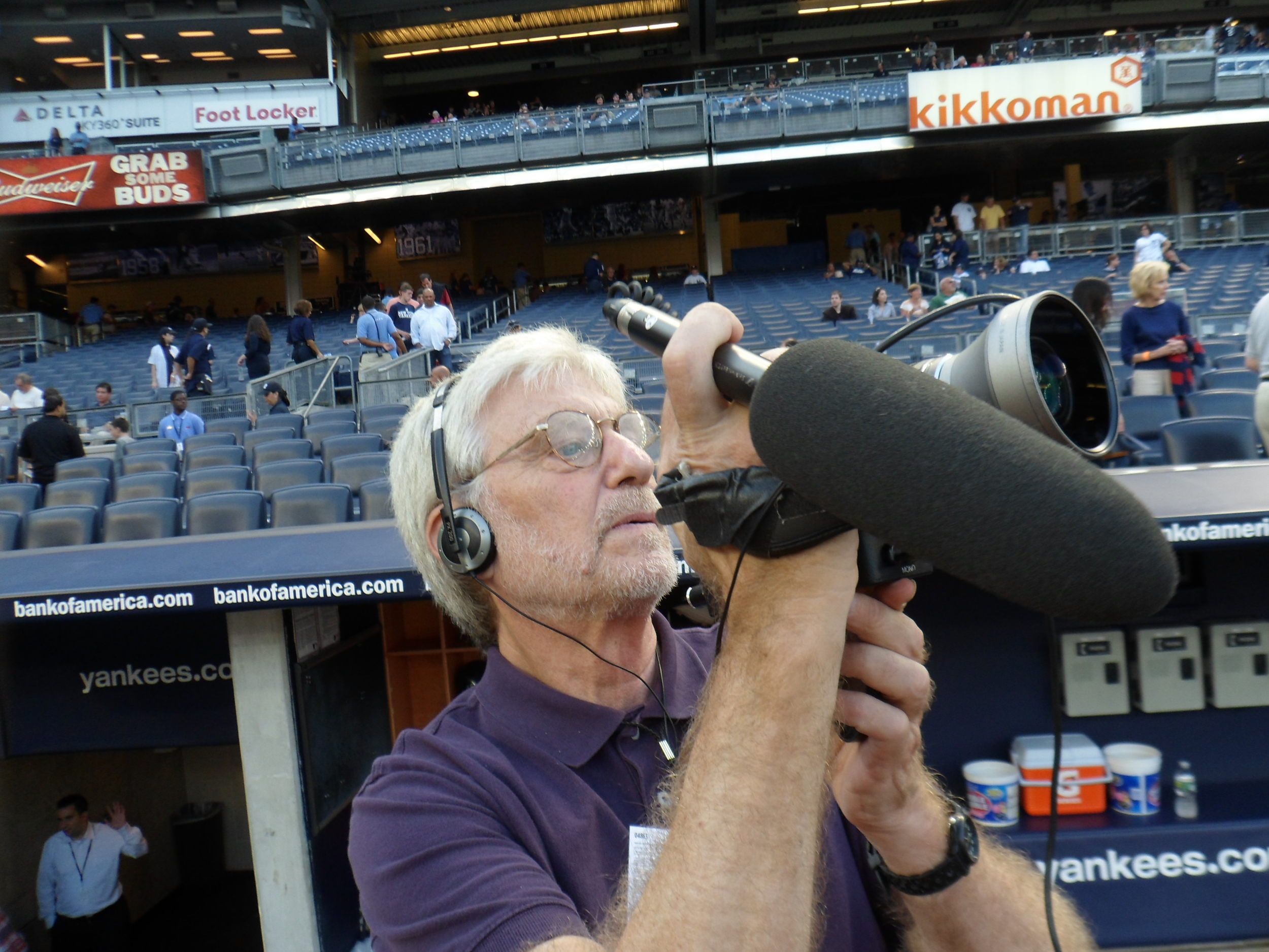 Camera journalist Skip Blumberg at Yankee Stadium